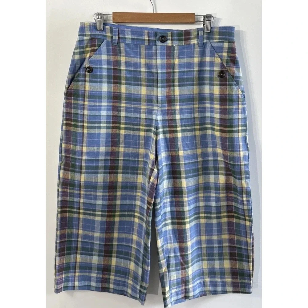 Women's Free People Crop Wide Leg Crop Pants Gaucho Style Sz 33-34 Cotton Linen